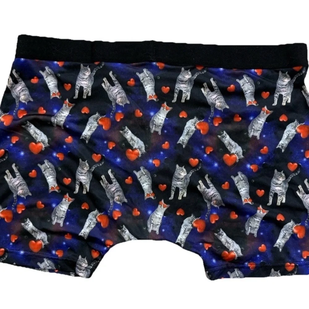 NWOT Max Deco Cats & Hearts Boxer Briefs Men XL Valentines Day Sweetheart *Read